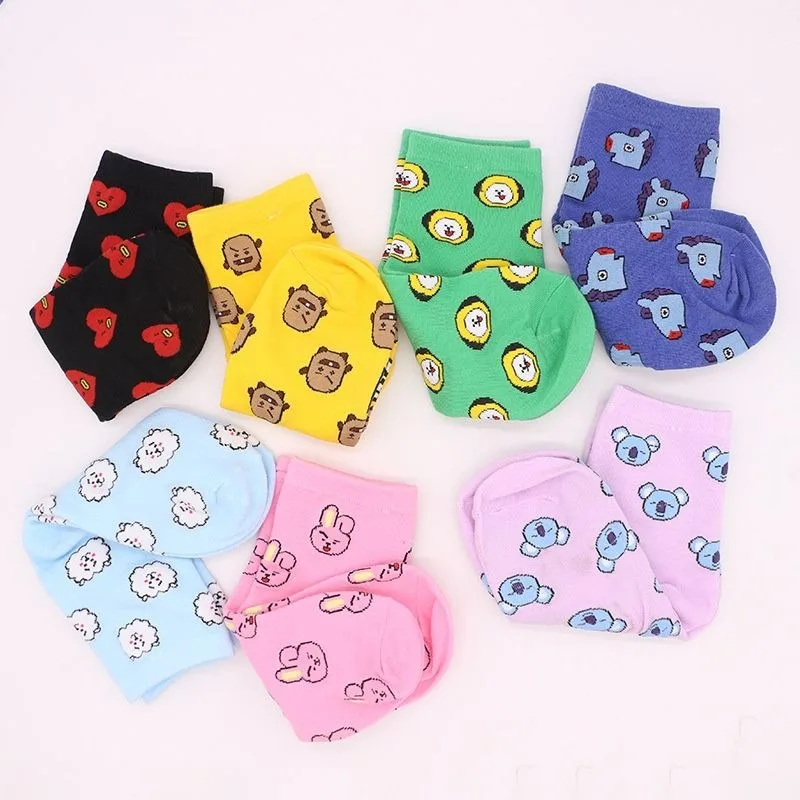 Kawaii BT21 Cartoon Socks Cute - đánh giá và giá Tippet Line