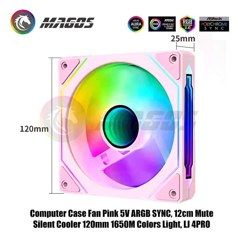 Computer Case Fan Pink 5V ARGB - đánh giá và giá Fly Line