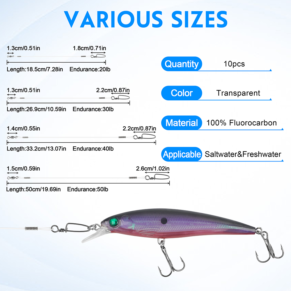 10Pcs Fluorocaron Fishing Lead - đánh giá và giá Fluorocarbon Line